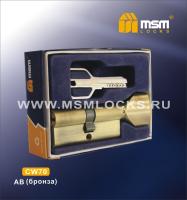 MSM Цилиндровый механизм с перфо.ключ-верт CW70mm AB (Бронза)