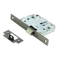 Защелка врезная Trodos 2070WС с фиксацией под поворотную ручку, пластик, черный никель,