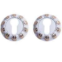 Накладка на цилиндр Trodos "ET04-AL", белый/золото,