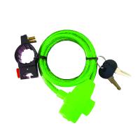 Замок тросовый Trodos 83204 велосипедный 8х1000, 2 ключа, зеленый,