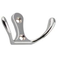 Крючок мебельный Trodos "ZY-110М" 2-рожковый, сплав ЦАМ, хром,