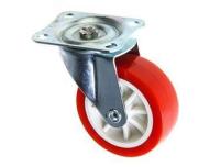 Колесо поворотное d- 75мм на площадке резина красная (80)