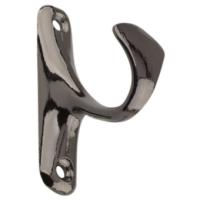 Крючок мебельный Trodos "ZY-214" 1-рожковый, сплав ЦАМ, черный,
