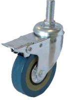 Колесо сер. рез. болт. креп. с тормоз.(металл) (М10)  50мм (SCTGB25-10)