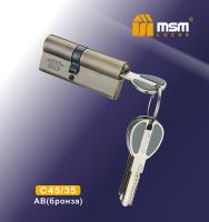 MSM Цилиндровый механизм с перфо.ключ-ключ C45/35 mm AB (Бронза)