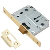 Защелка врезная Trodos 2070WС с фиксацией под поворотную ручку, пластик, золото,