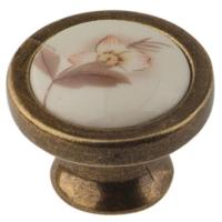 Ручка-кнопка мебельная Trodos "ZY-1023" сплав ЦАМ, бронза,