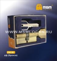 MSM Цилиндровый механизм с перфо.ключ-верт CW80mm AB (Бронза)