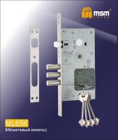 MSM Сувальдный замок с защелкой ML85К SN (Матовый никель)