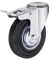 Колесо промышлен. поворот. под болт с торм. М10  85мм (207-85)