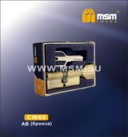 MSM Цилиндровый механизм с перфо.ключ-верт CW60mm AB (Бронза)