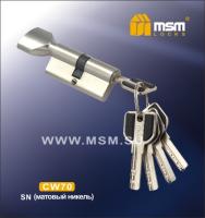 MSM Цилиндровый механизм с перфо.ключ-ключ CW70mm SN (Матовый никель)