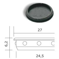 АЛЛЮР ДФ Заглушка отверстия Ф 25 черная (100,10!!!)