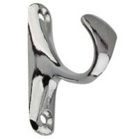 Крючок мебельный Trodos "ZY-214" 1-рожковый, сплав ЦАМ, хром,