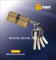 Цилиндровый механизм с перфо.ключ-ключ C70mm BR (коричневый)