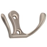 Крючок мебельный Trodos "ZY-110М" 2-рожковый, сплав ЦАМ, никель,