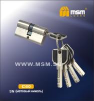 MSM Цилиндровый механизм с перфо.ключ-ключ C60mm SN (Матовый никель)