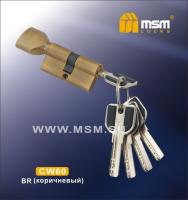 MSM Цилиндровый механизм с перфо.ключ-верт CW60mm BR (Коричневый)