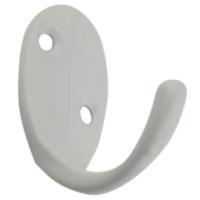 Крючок мебельный Trodos "ZY-205" 1-рожковый, сплав ЦАМ, белый,