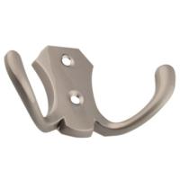 Крючок мебельный Trodos "ZY-204В" 2-рожковый, сплав ЦАМ, никель,