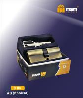 MSM Цилиндровый механизм с перфо.ключ-ключ C90mm AB (Бронза)