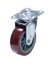 Колесо мебел. поворотное 50мм (красный пластик)
