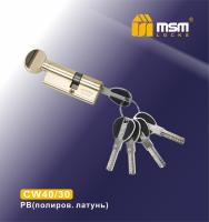 MSM Цилиндровый механизм с перфо.ключ-верт CW40/30mm PB (Золото)