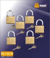 MSM Навесной замок TS1-AK-30 (под один ключ)