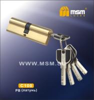 MSM Цилиндровый механизм с перфо.ключ-ключ C100mm PB (Полированная латунь)