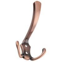 Крючок мебельный Trodos "ZY-204А" 3-рожковый, сплав ЦАМ, медь,