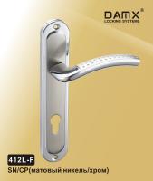 DAMX Ручка на планке 412 L-F SN/СР (матовый никель/хром)  м/о 85 мм