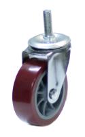 Колесо мебел. поворотное болт.крепление (М10)  50мм (красный пластик)