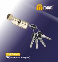 MSM Цилиндровый механизм с перфо.ключ-верт CW30/40mm PB (Золото)