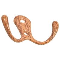 Крючок мебельный Trodos "ZY-110А" 2-рожковый, сплав ЦАМ, дерево,