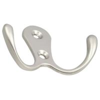 Крючок мебельный Trodos "ZY-110А" 2-рожковый, сплав ЦАМ, никель,