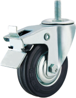 Колесо промышлен. поворот. болт. креплен. с тормоз.(М10)  75мм (SCTB94)