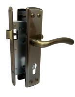 Замок врезной с ручками MAXI Locks LP25-72mm под Мотор-сич AB Бронза