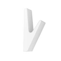 Крючок мебельный Trodos "1641" 1-рожковый, сплав ЦАМ,белый  матовый