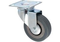 Колесо поворотное d=100мм на площадке резина серая (50)