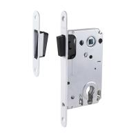 Корпус замка магн. 25М-85 мм (белый) под цилиндр с отв.планкой