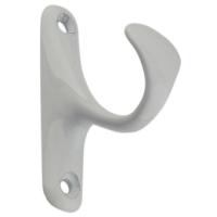 Крючок мебельный Trodos "ZY-214" 1-рожковый, сплав ЦАМ, белый,