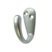 Крючок мебельный Trodos "DMZ-31304" 1-рожковый, сплав ЦАМ, серебро, хедер,