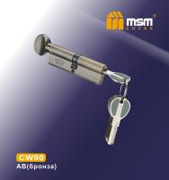 MSM Цилиндровый механизм с перфо.ключ-верт CW90 mm AB (Бронза)
