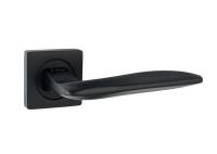 Дверные ручки S-Locked A-190 BL/BL матовый черный  круг (20)