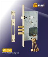 MSM Сувальдный замок с защелкой ML85К SB (Матовая латунь)