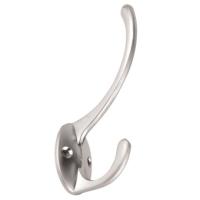 Крючок мебельный Trodos "ZY-703А" 2-рожковый, сплав ЦАМ, хром,
