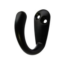 Крючок мебельный Trodos "DMZ-31304" 1-рожковый, сплав ЦАМ, черный матовый, хедер,