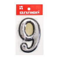 Цифра дверная АЛЛЮР пластик "9" хром (3000,100,20!!!)