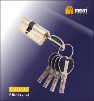 MSM Цилиндровый механизм с перфо.ключ-ключ C40/30 mm PB (Золото)