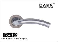 DAMX Ручка на круглой накладке R412 SN/CP (Матовый никель/Хром)